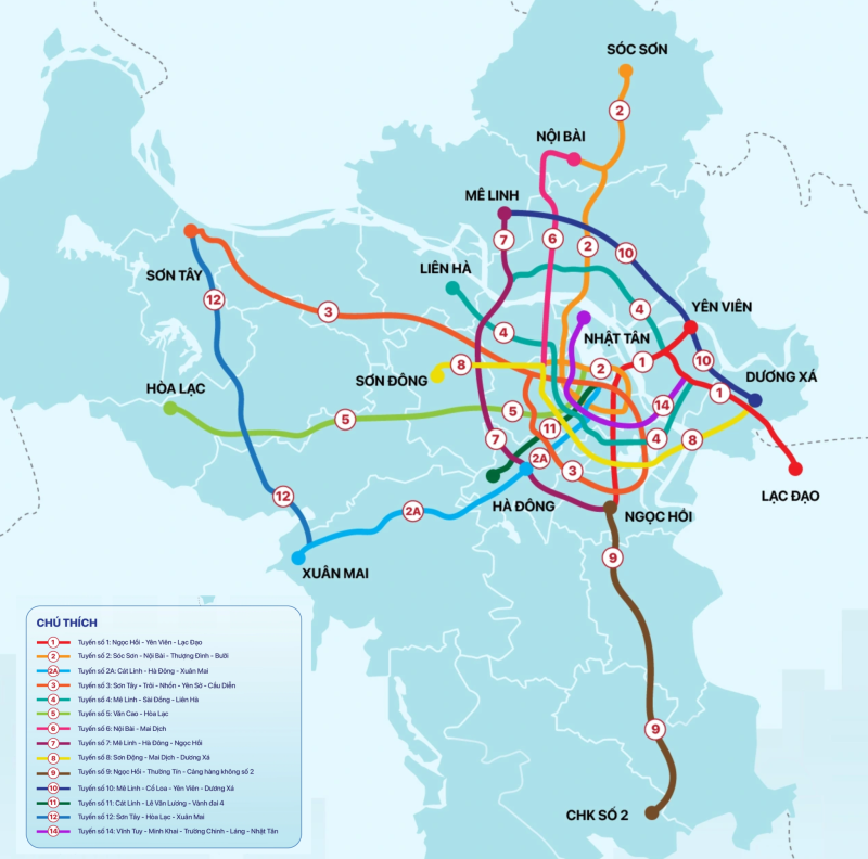 Quy hoạch mạng lưới Metro thành phố Hà Nội