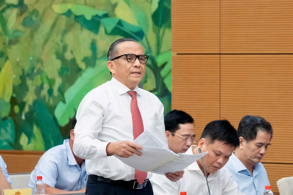 Chủ tịch Hiệp hội Bất động sản Thành phố Hồ Chí Minh Lê Hoàng Châu phát biểu. Ảnh: Quochoi.vn.