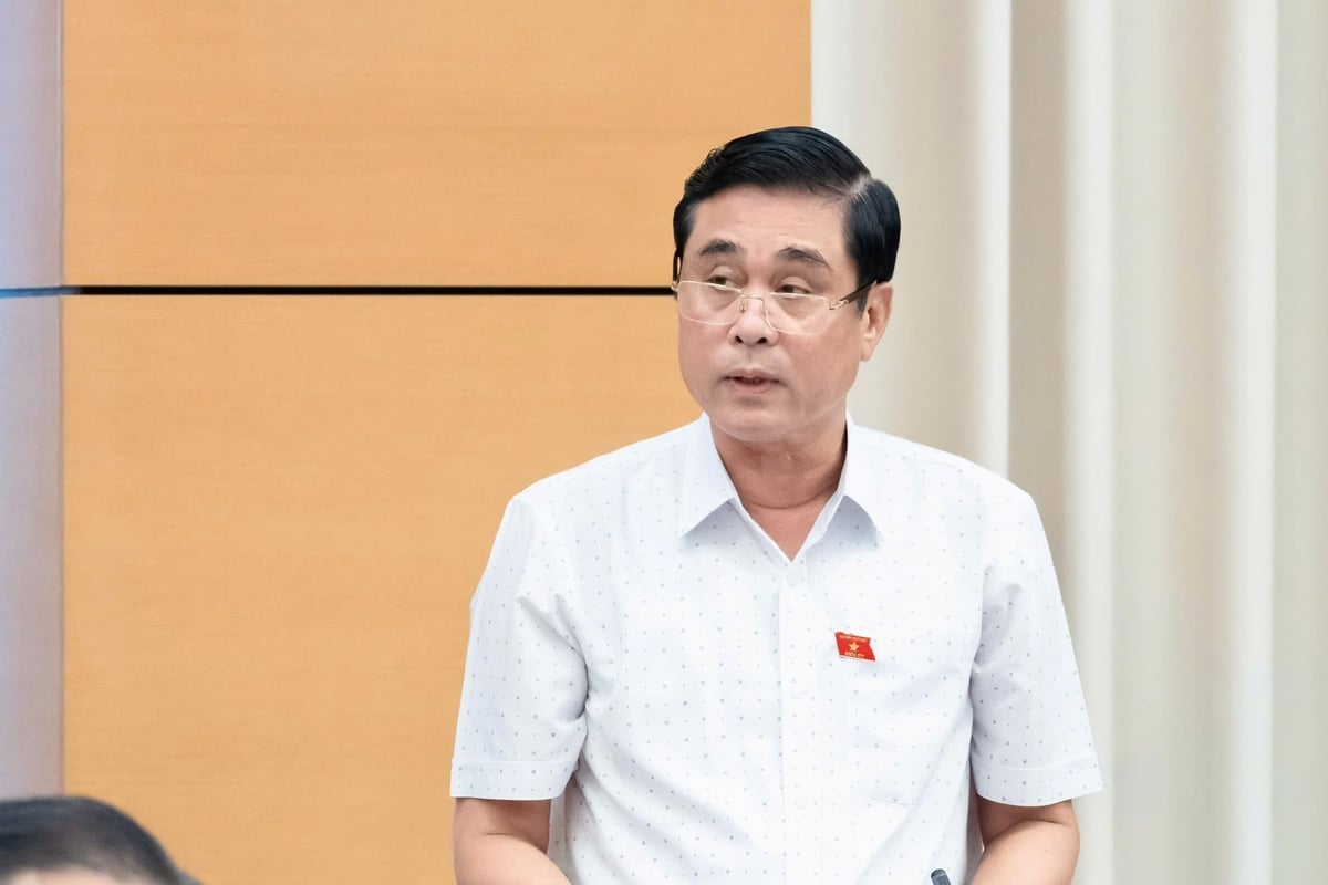 Đại biểu Nguyễn Cao Sơn, Đoàn ĐBQH tỉnh Phú Thọ phát biểu. Ảnh: Quochoi.vn.