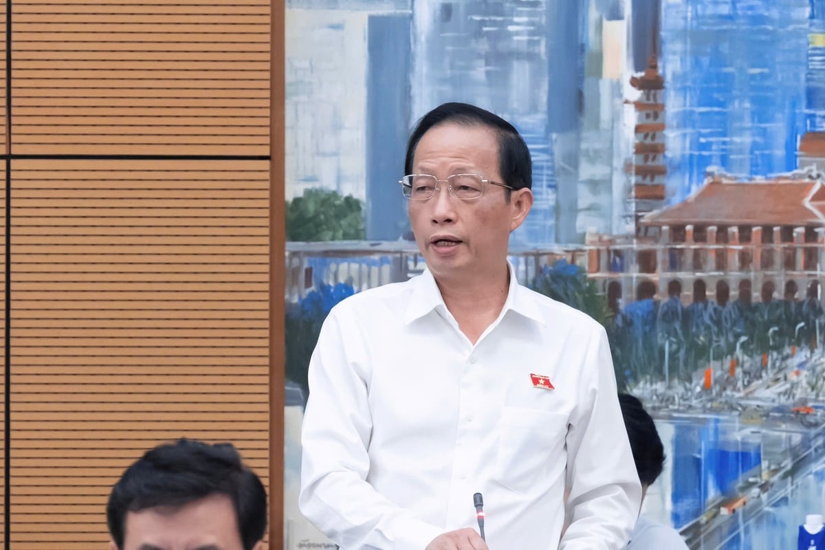 Đại biểu Nguyễn Trúc Sơn, Đoàn ĐBQH tỉnh Vĩnh Long phát biểu. Ảnh: Quochoi.vn.