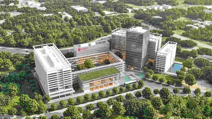 Toàn cảnh Dự án Khu Phức hợp Đào tạo và Nghiên cứu tại Khu Công nghệ cao Hòa Lạc của Trường Đại học Văn Lang.
