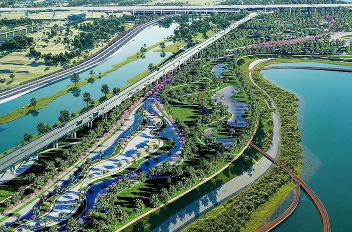 11 công viên chuyên đề, các bảo tàng ký ức, bến tàu phát triển du lịch, làng nghề văn hóa sẽ làm thay đổi cảnh quan hai bên sông Hồng trong tương lai. Ảnh: Phạm Hùng