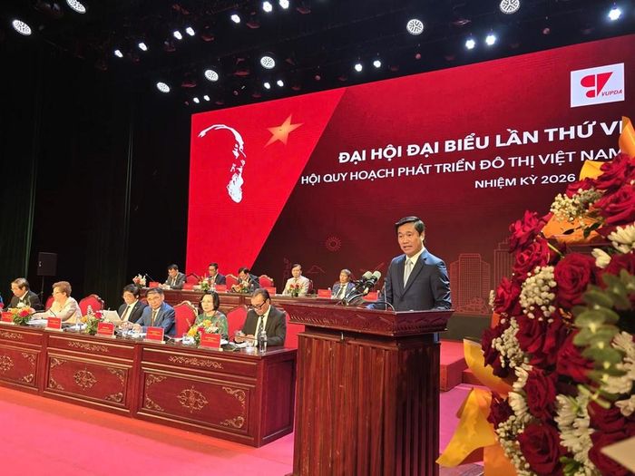 Thứ trưởng Bộ Xây dựng Nguyễn Tường Văn phát biểu tại Đại hội Hội Quy hoạch Phát triển Đô thị Việt Nam. Ảnh: Thu Hằng/Bnews/vnanet.vn